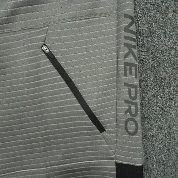 Nike Hoodie Men Large Gray Pro Training Full Zip PocketsHooded CZ2200